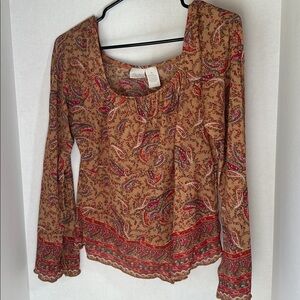 Vintage fiorlini international brown paisley top size medium